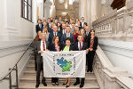 Treffen der Alpen-Adria-Allianz in Graz: LH-Stv. Manuela Khom begrüßte u.a. die Botschafterin Montenegros, Stanica Anđić, Kärntens Landeshauptmann Peter Kaiser sowie den Gespan von Medimurje, Matija Posavec. © Land Steiermark/Robert Binder; Verwendung bei Quellenangabe honorarfrei