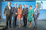 Herwig Hösele (Koordinator Pfingstdialog), Willibald Ehrenhöfer (Wirtschafts- und Wissenschaftslandesrat), Sandra Thier (Moderatorin), Sir Christopher Clark (University of Cambridge, Eröffnungsredner), Manuela Khom (Landeshauptmann-Stellvertreterin), Heinz Mayer (Geschäftsführer JOANNEUM RESEARCH) (v.l.) © Land Steiermark/Fischer; bei Quellenangabe honorarfrei